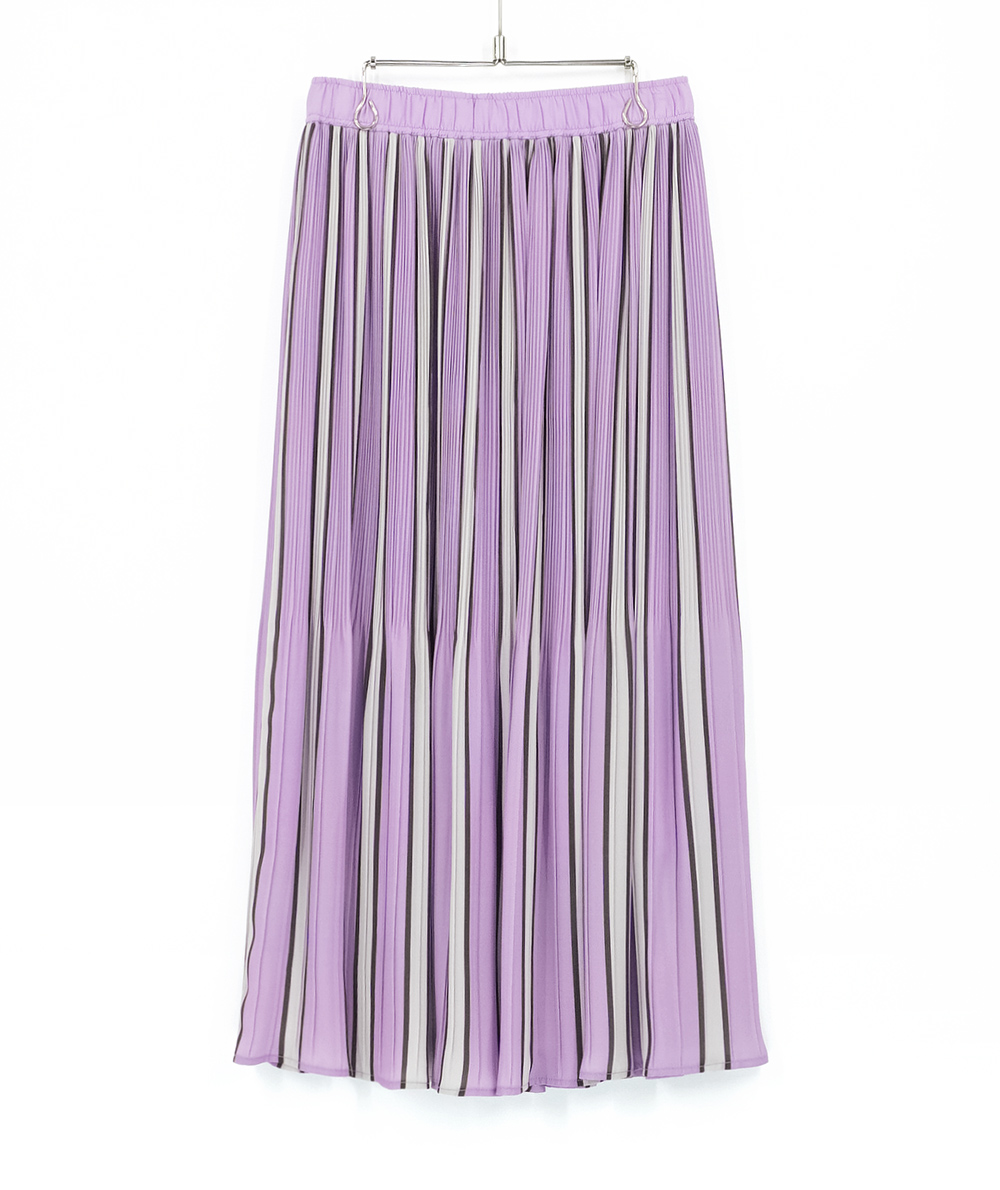 動画掲載】配色ストライププリーツロングスカート☆(スカート