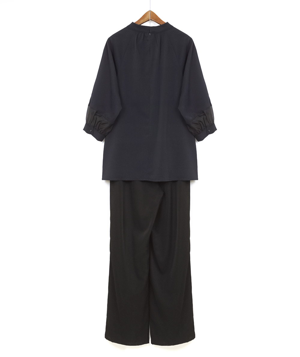 ハイネックブラウス＋ワイドパンツセットアップ(ドレス) | Alphabet's