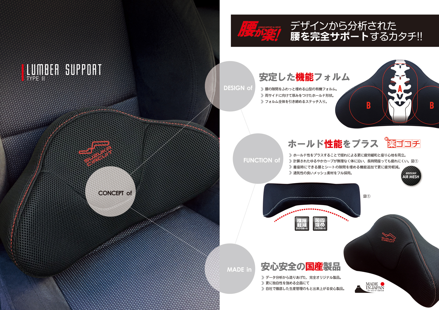 THE SUZUKA CUSHION ランバーサポートタイプⅡ – 株式会社プロファクト