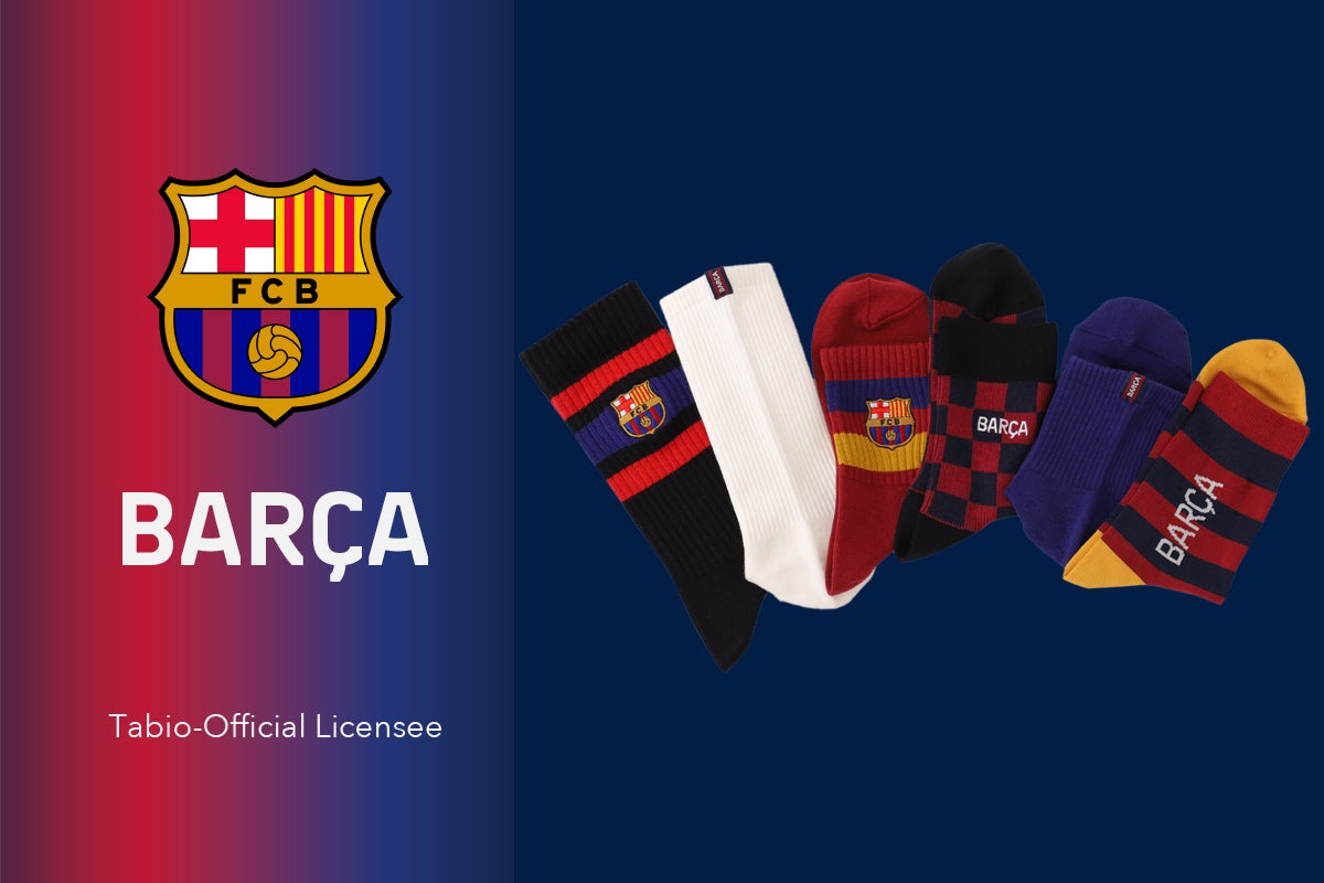 FCバルセロナの公式ライセンス靴下が発売開始！ | タビオ株式会社の
