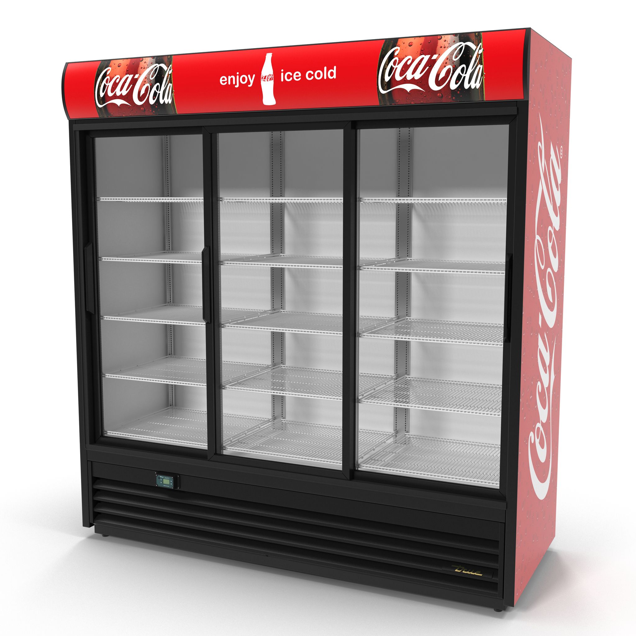 Coca Cola 3ドアディスプレイ冷蔵庫3Dモデル 3Dモデル $29 - .c4d .ma
