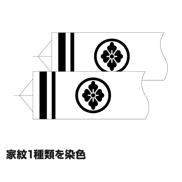 ワタナベ鯉のぼり3m用に家紋1種類を染色 – コンパクトでおしゃれな