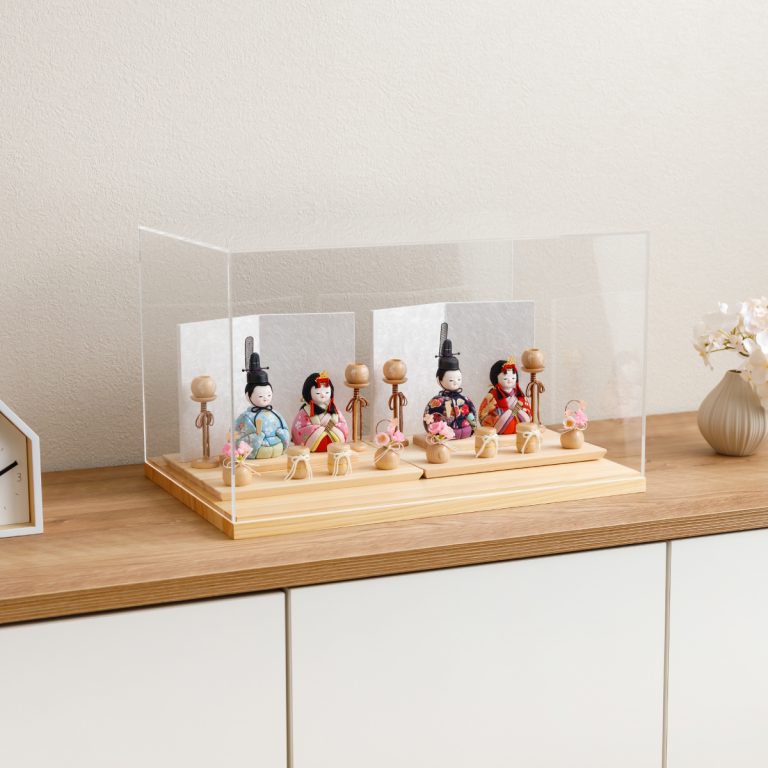 雛人形 ケース飾り 木目込み ぷりふあ五人飾り 2組セット ちとせS
