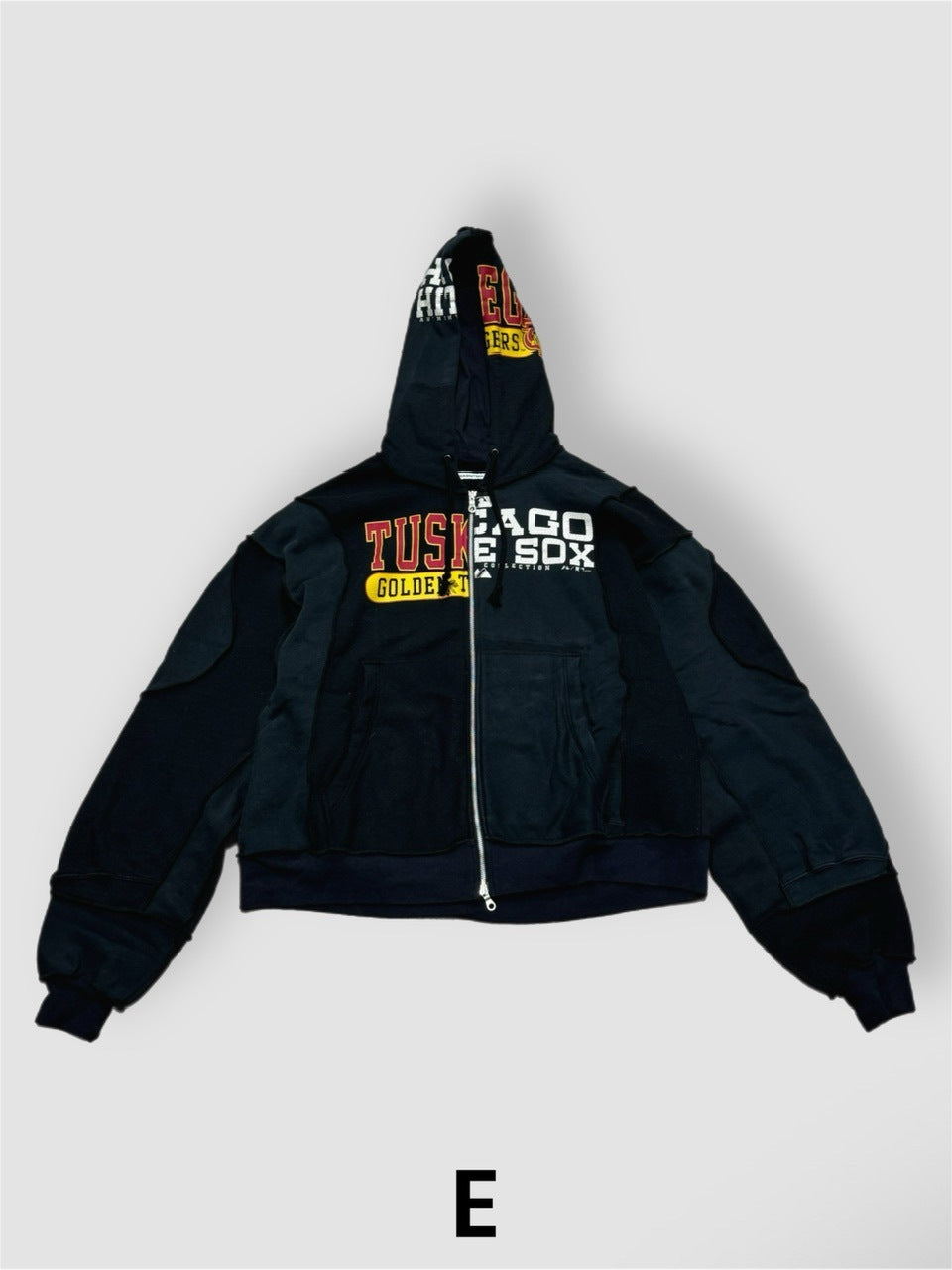 Re +】double zip cutting switch hoodie (black) – PRESSING WEB SHOP