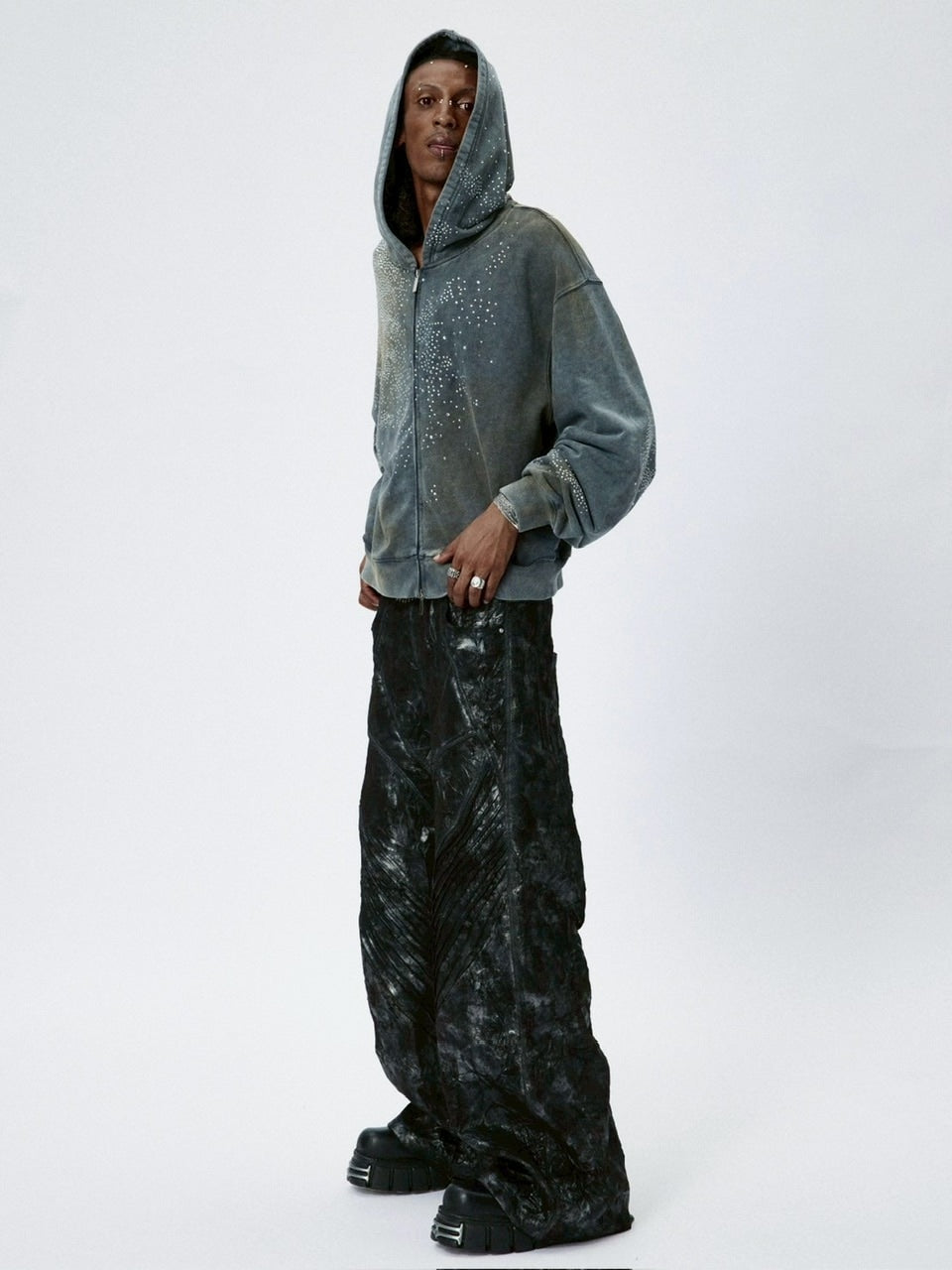 DND4DES】DIAMOND DISTRESSED ZIP-UP HOODIE – PRESSING WEB SHOP