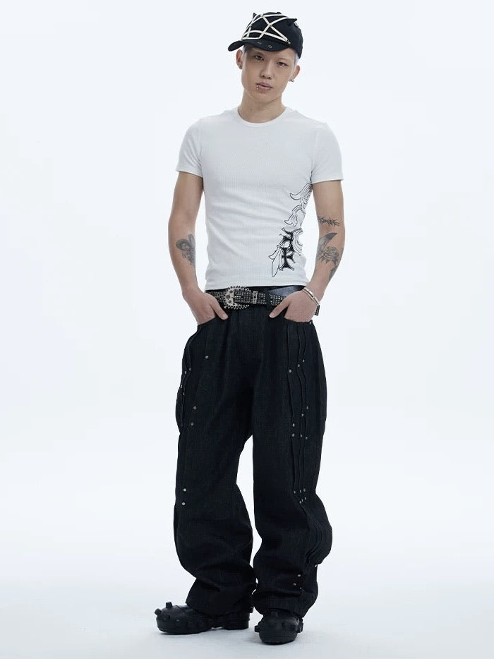 DND4DES】RIVETED PLEATED DENIM – PRESSING WEB SHOP