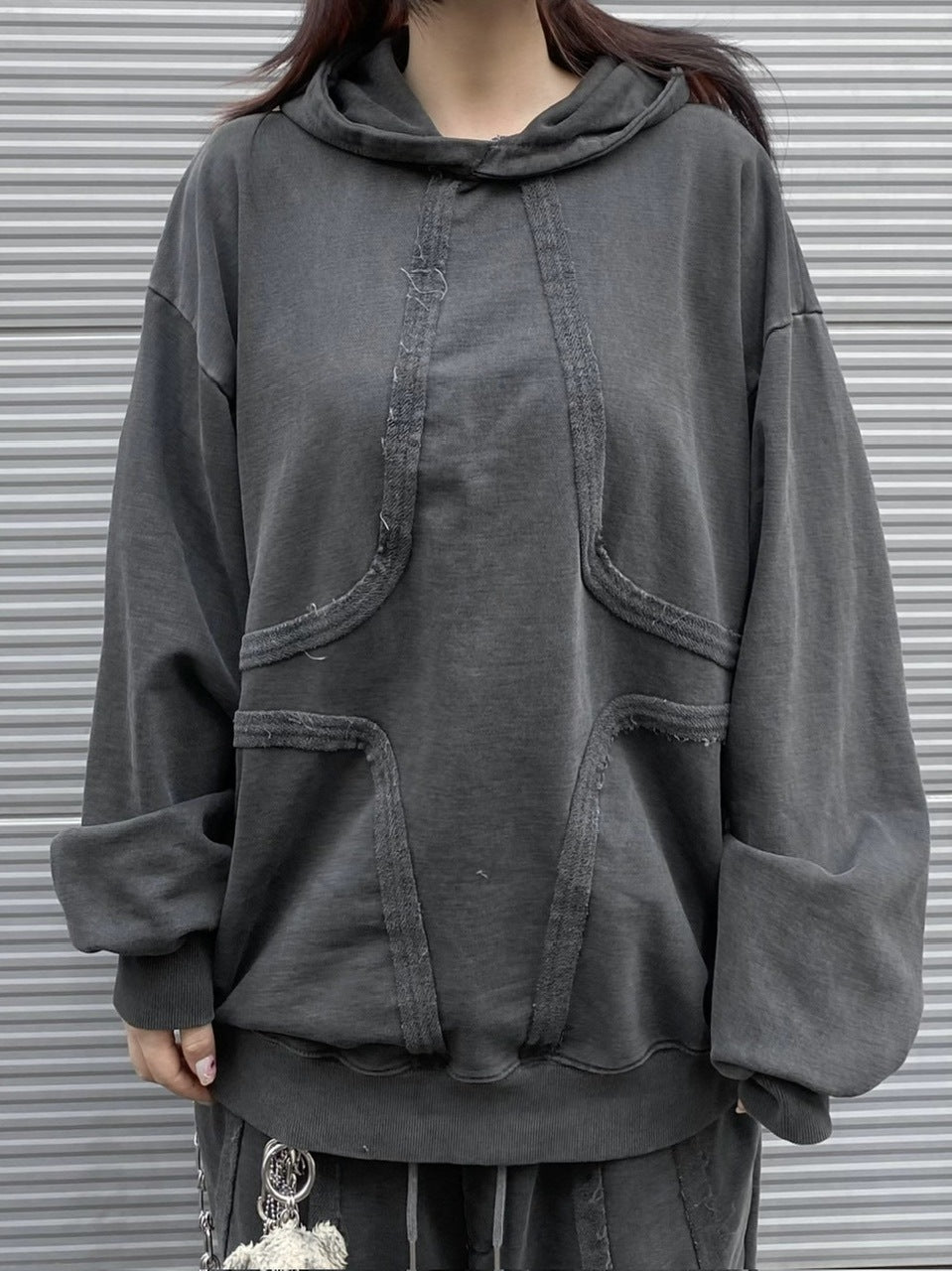 受注制【Never mind the XU】set up design pigment hoodie (2color