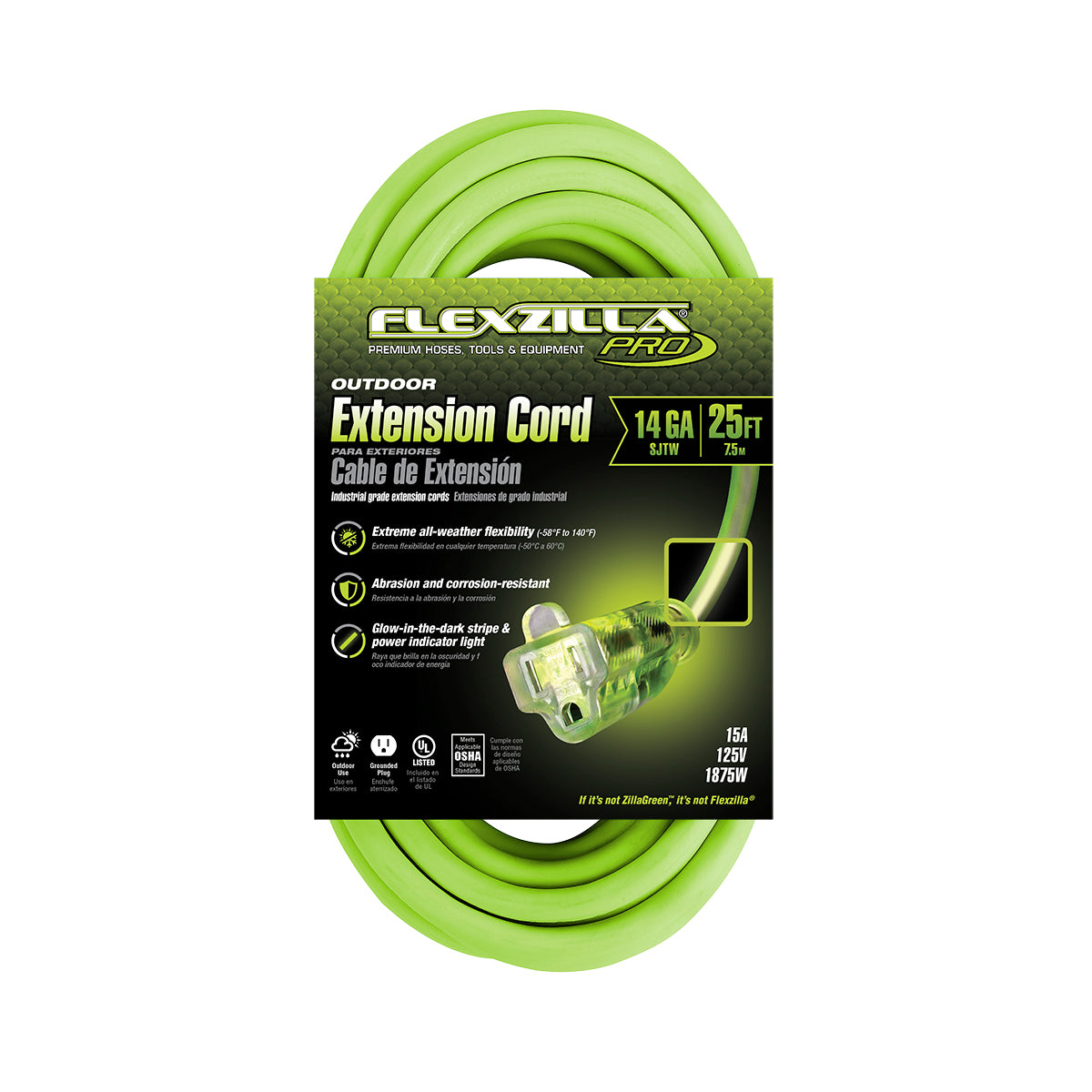 25ft 14/3 SJTW Flexzilla® Pro Outdoor Extension Cord — Prime Wire