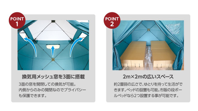 簡単設営 避難所向け・個室・パーティションテント『SHELTER-TENT200