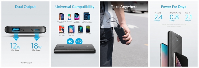Anker】auコラボ第6弾！USB PD対応&薄型のモバイルバッテリー「Anker