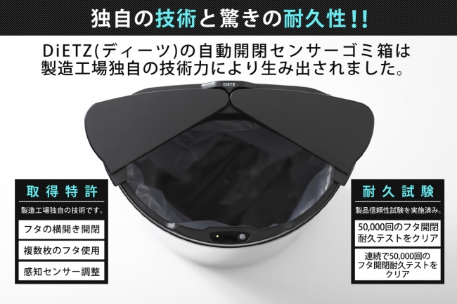 1度使うとクセになる！横にスライドしてフタが開く次世代の開閉タイプ