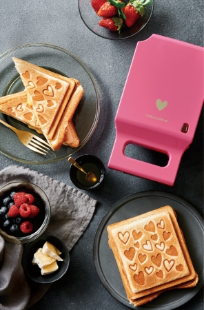 調理家電ブランド「récolte（レコルト）」「ハート柄」の焼き目がつく