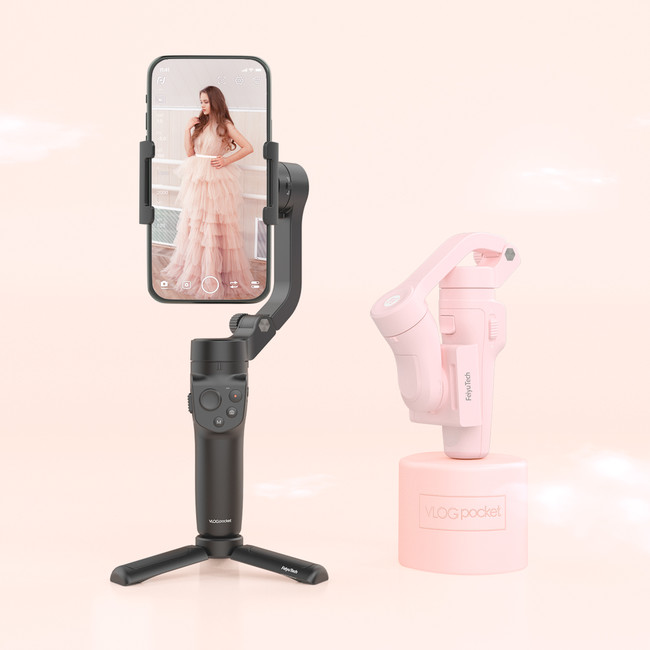 軽くて手のひらサイズ、操作が簡単なスマホ用3軸ジンバル「VLOG pocket