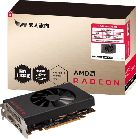 PCパーツブランド「玄人志向」から Radeon RX 5500 XT 搭載のシングル