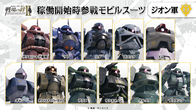 機動戦士ガンダム 戦場の絆Ⅱ」、本日7月27日発進！ 初期参戦機体は22