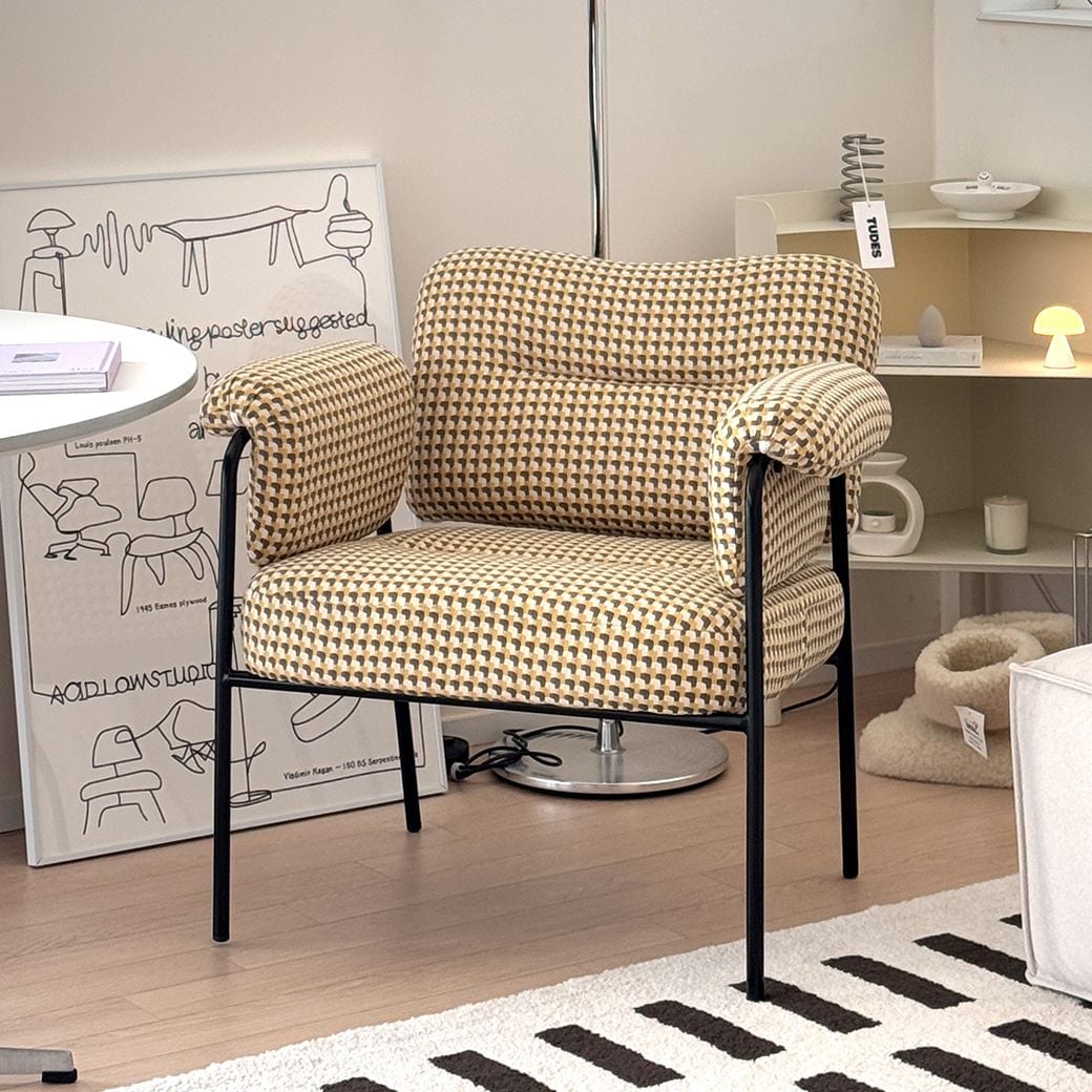 GNUA 1人掛け ブークレ ソファ ホワイト 幅 67cm 高さ 70cm 奥行き