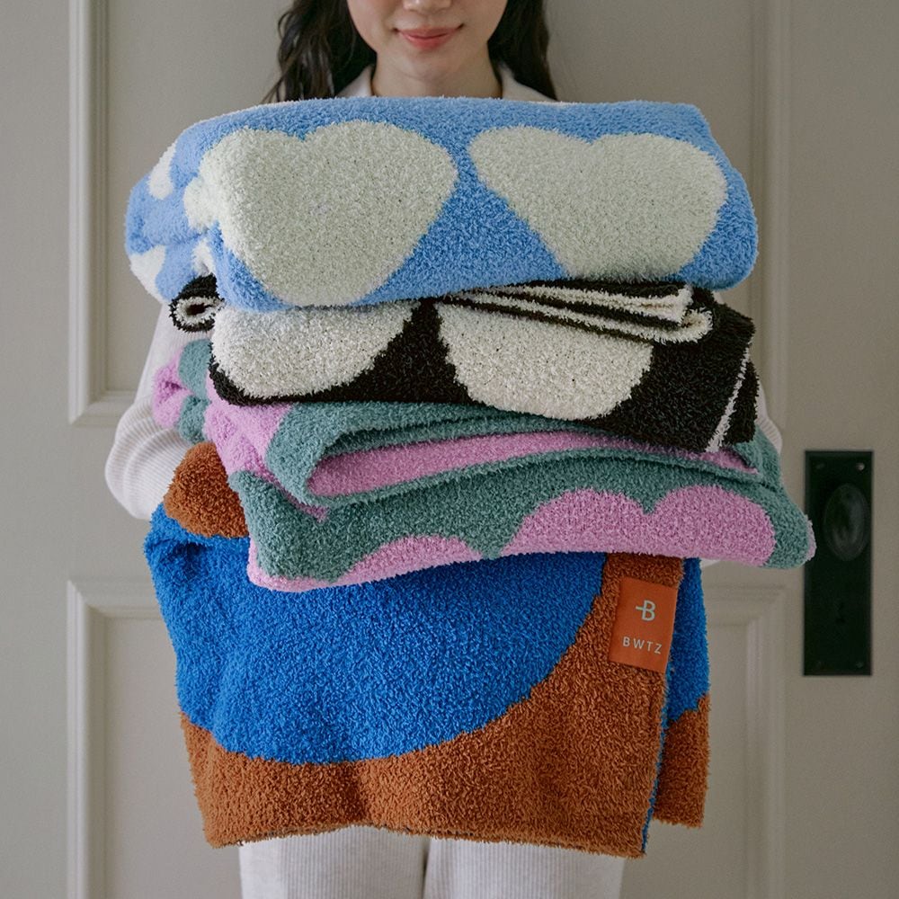 BOWELL BWTZ ニット ブランケット［4種・2サイズ］ ブラウン ブルー