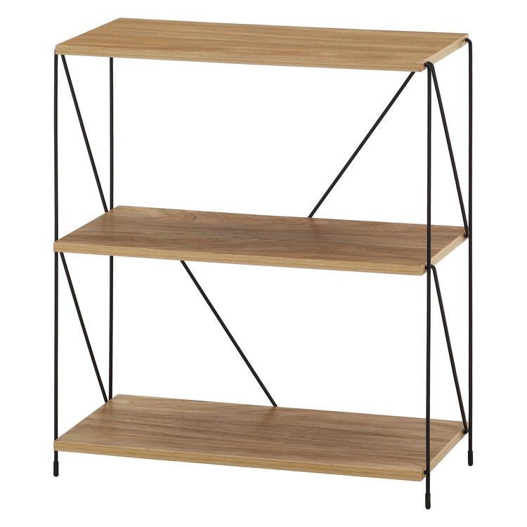 EZBO ワイヤーラック3段 60幅 OAK(OAK): 収納用品