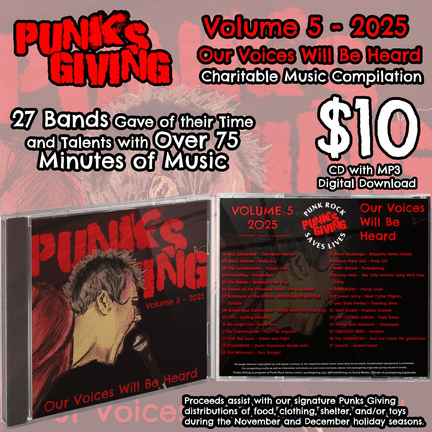 Punks Giving Volume 5 CD with Digital Download ✯ Punks Giving