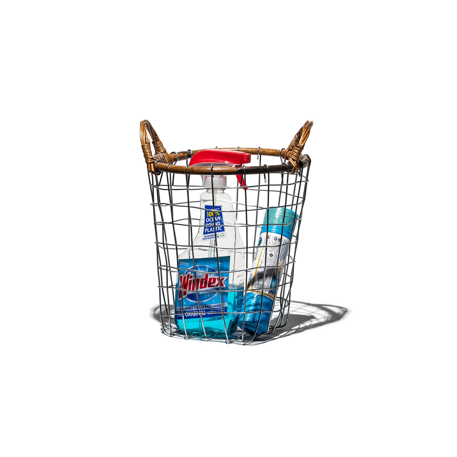 RATTAN TOP WIRE BASKET / Small – PUEBCO ONLINE STORE
