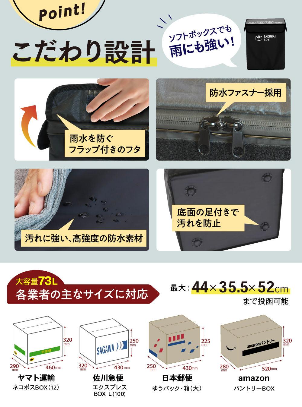 PYKES PEAK 宅配折りたたみ式「TAKUHAI BOX」ボックス ワイヤーロック