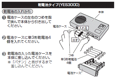 音姫の電池の交換方法を教えてください。