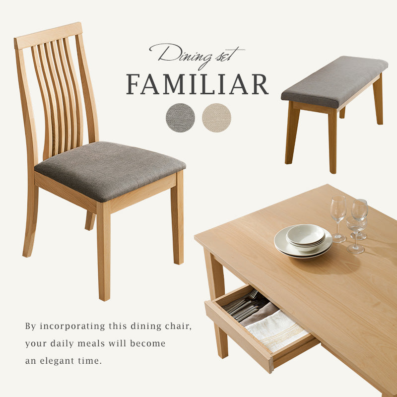 4人用ダイニングセット [幅120] (引き出し付きテーブル+ハイバック