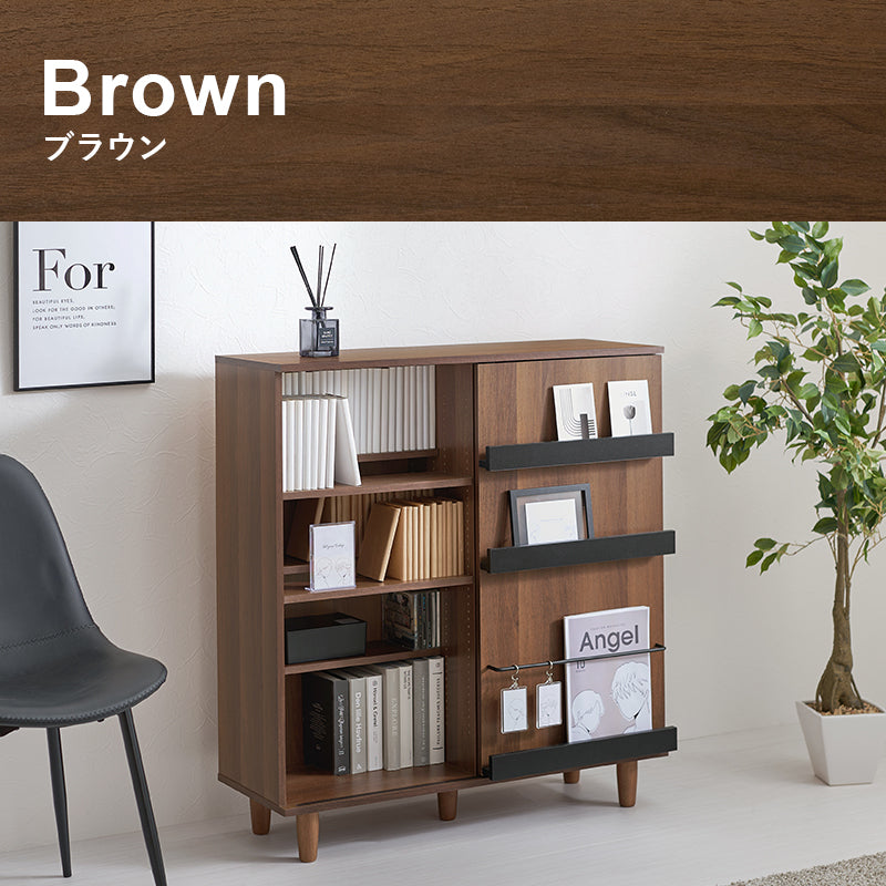 スライド扉本棚 推し活収納 [幅90.5] グッズ収納 漫画収納 Kikka