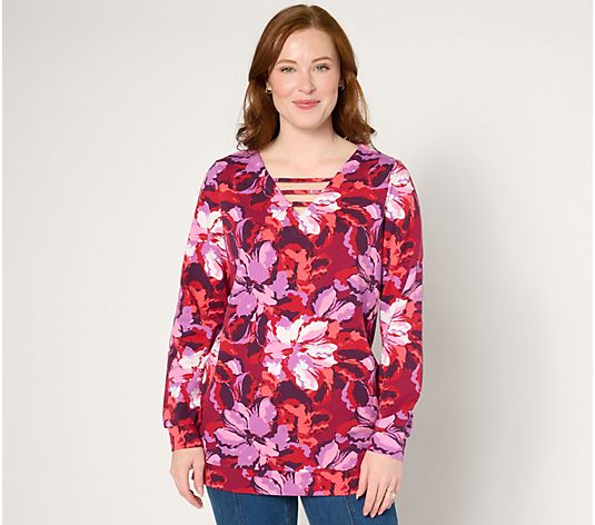 Sport Savvy French Terry Top with Side-Seam Zippers - QVC.com