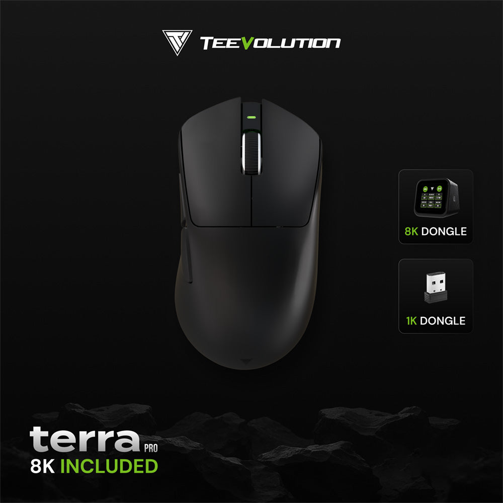 Teevolution Terra Pro Black ワイヤレス エルゴ ゲーミングマウス 8k