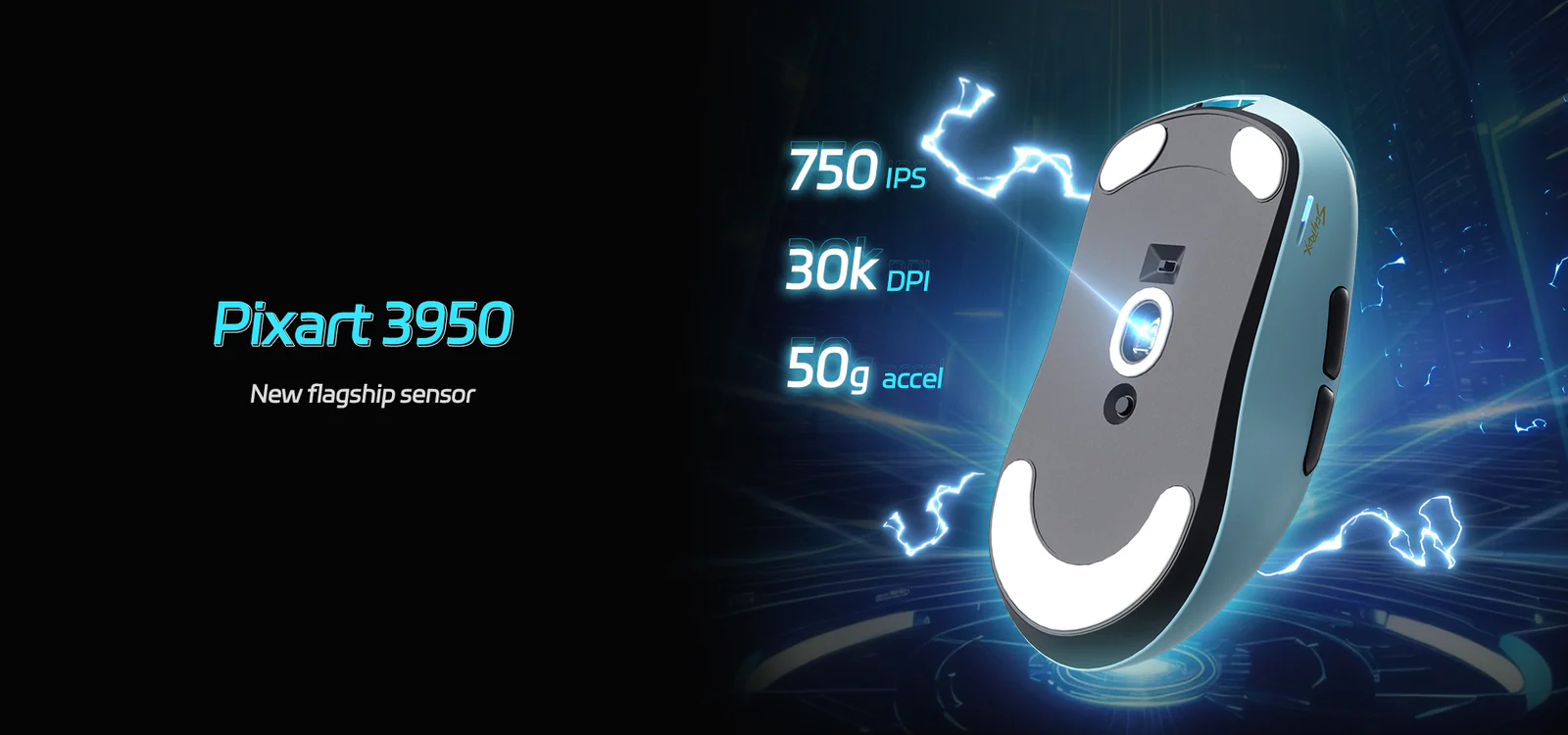 SCYROX V6 Blue ゲーミングマウス 8000hz 重量40g 左右対称