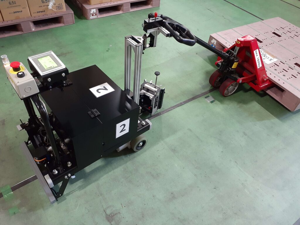 ハンドフォークリフト対応 AGV用治具 HF-CONNECT - 株式会社モノリクス