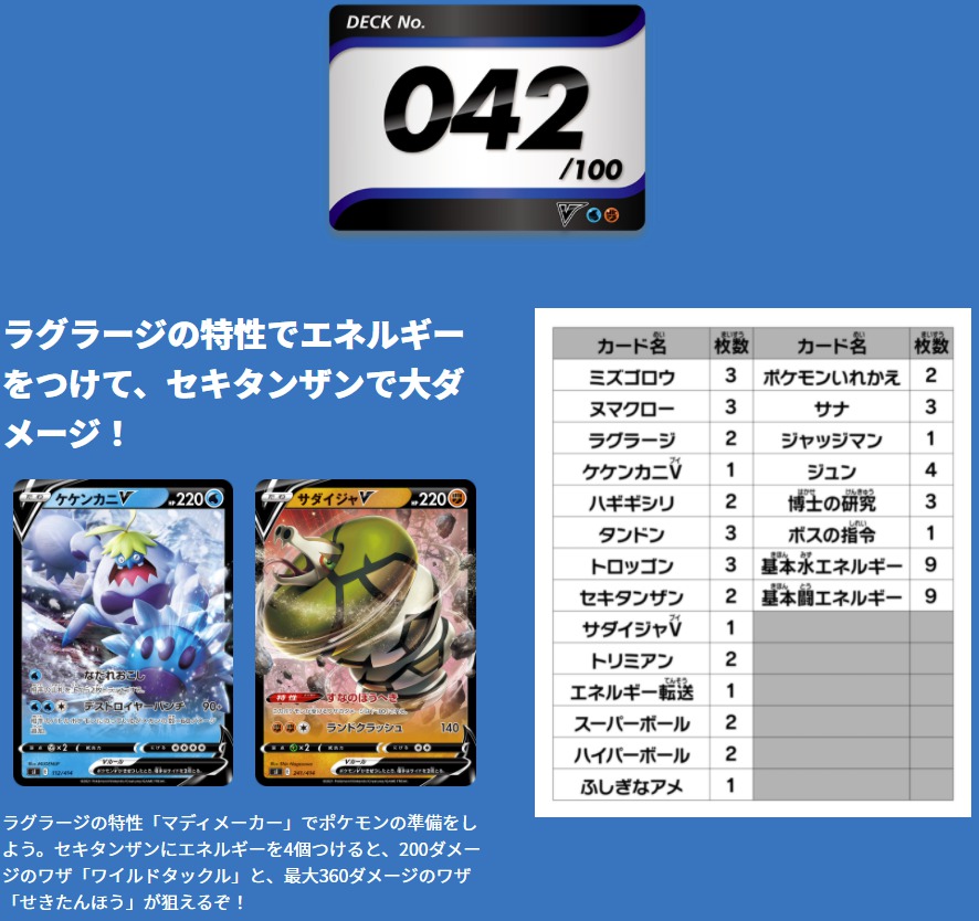 スタートデッキ100／No.42のポケモンとおすすめの遊び方を詳しく紹介！