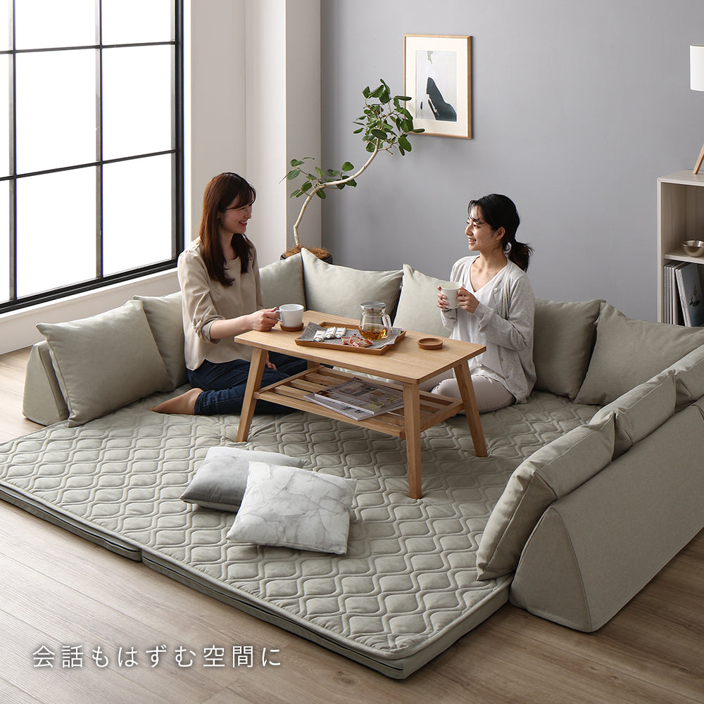 洗えるラグパット付き フロアソファ L型タイプ/オールシーズン