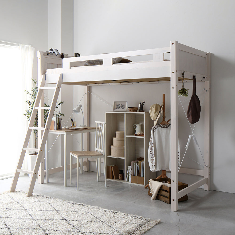 高さが選べる 木製ロフトベッド / 2口コンセント付き – RASIK（ラシク