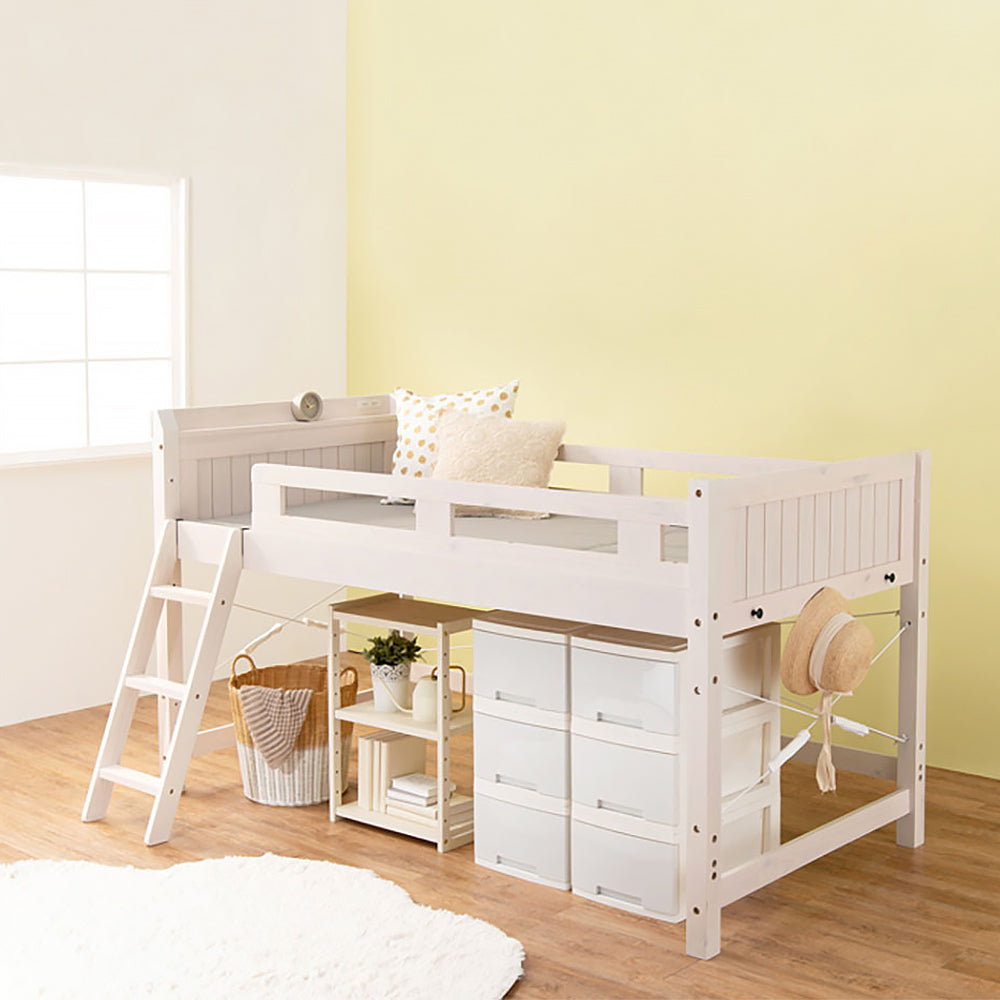 高さが選べる 木製ロフトベッド / 2口コンセント付き – RASIK（ラシク