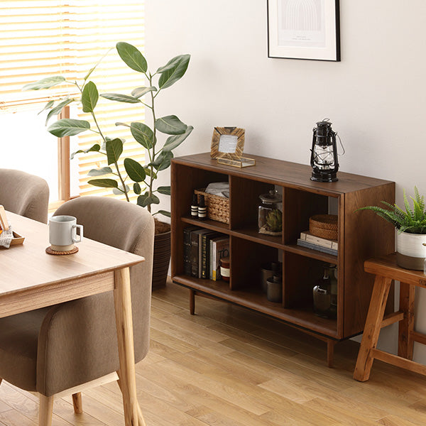 北欧調デザイン オーク材 引き出し付チェスト 脚付 幅100/程よい