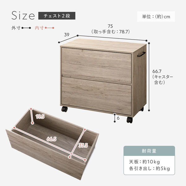 キャスター付き 収納チェスト 『Jorina ジョリナ』 扉付きチェスト