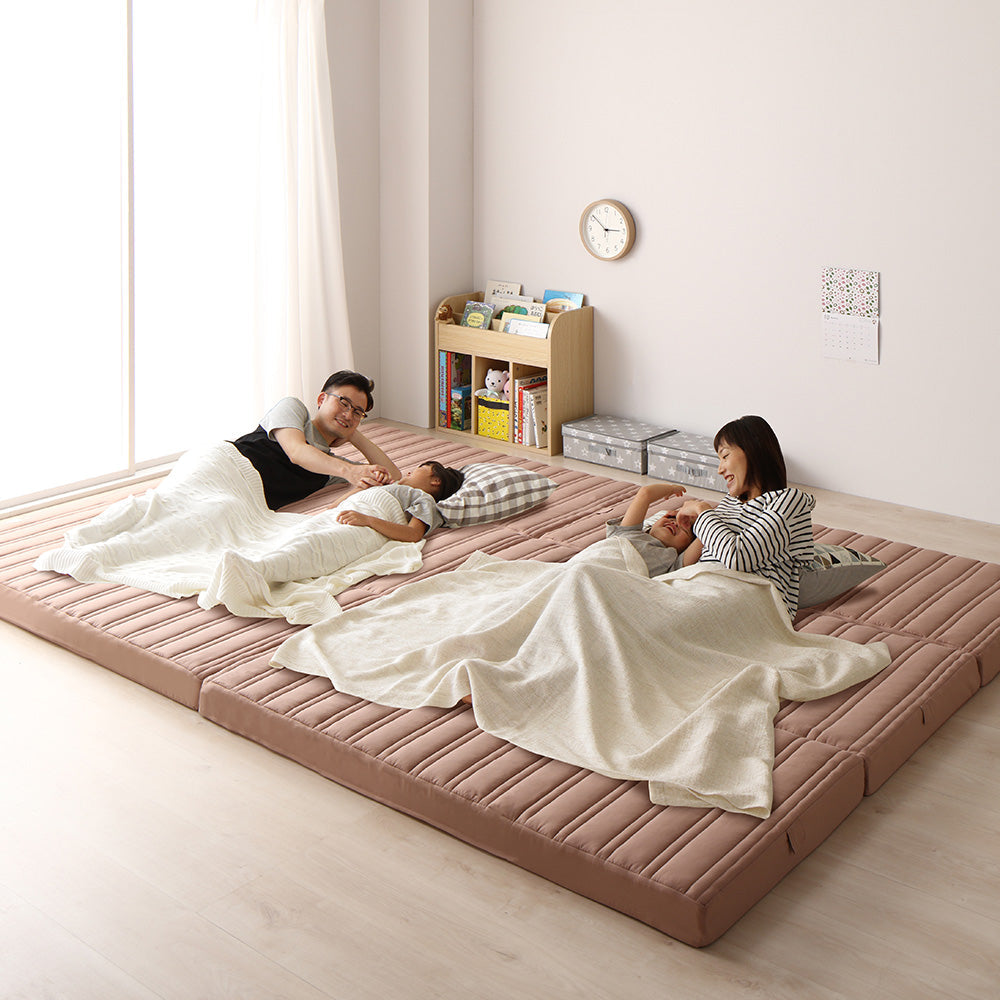 ファミリータイプ マットレス 3つ折り ワイドキング（グレー）8cm厚