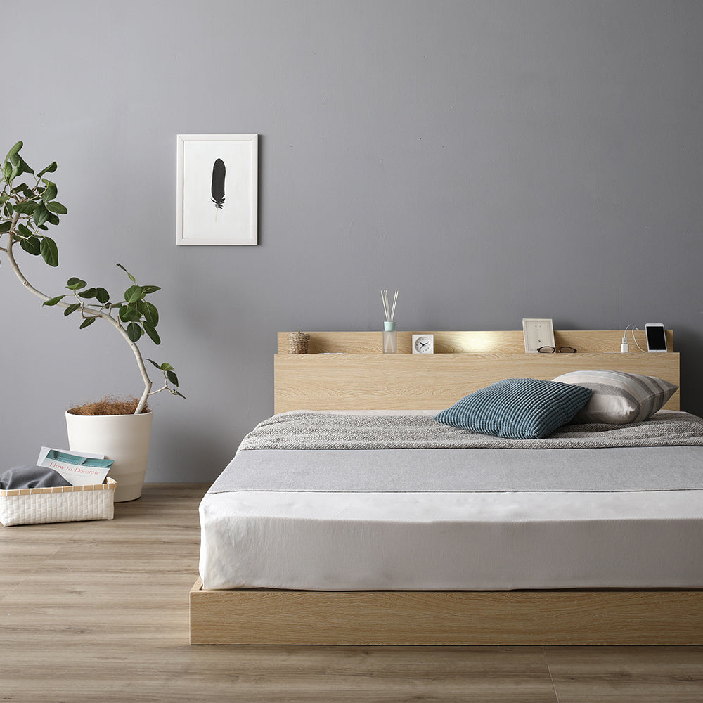 LED照明＆棚付きローベッド 『Famite ファミーテ』/照明・コンセント