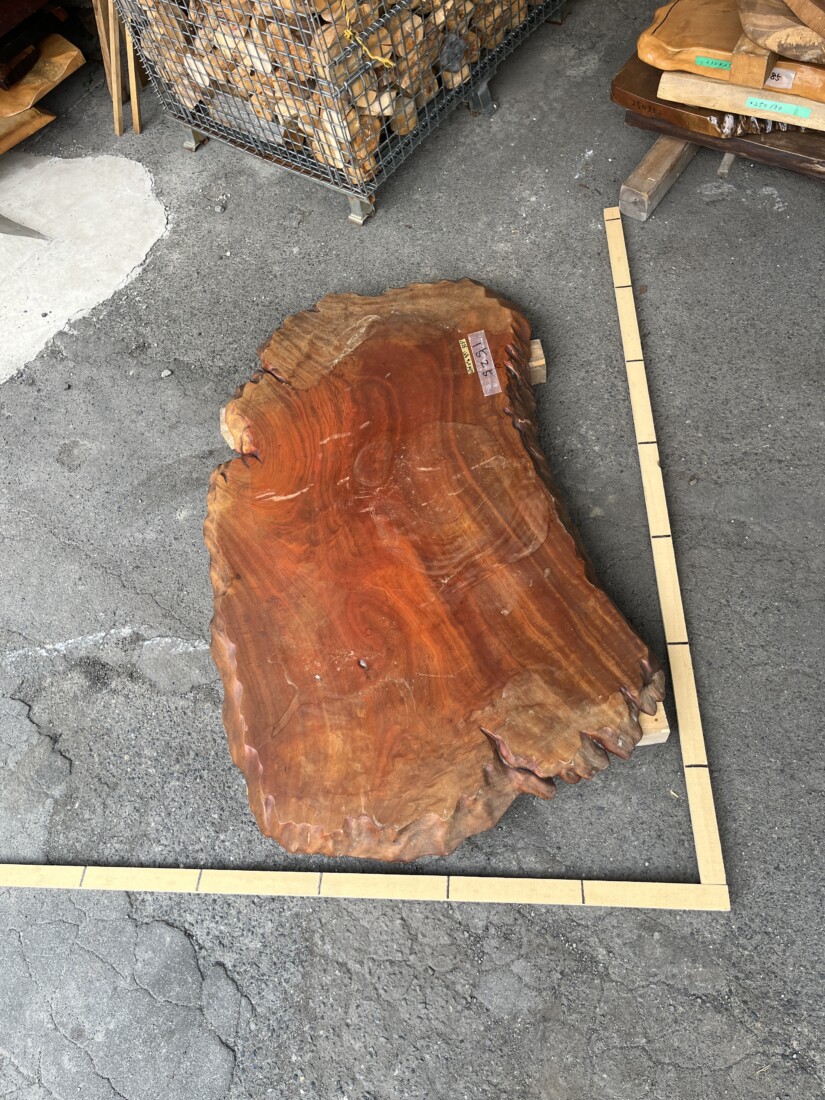 古材 一枚板 一枚板テーブル 未仕上 ブビンガ材 一枚板 #1525 – 一枚板