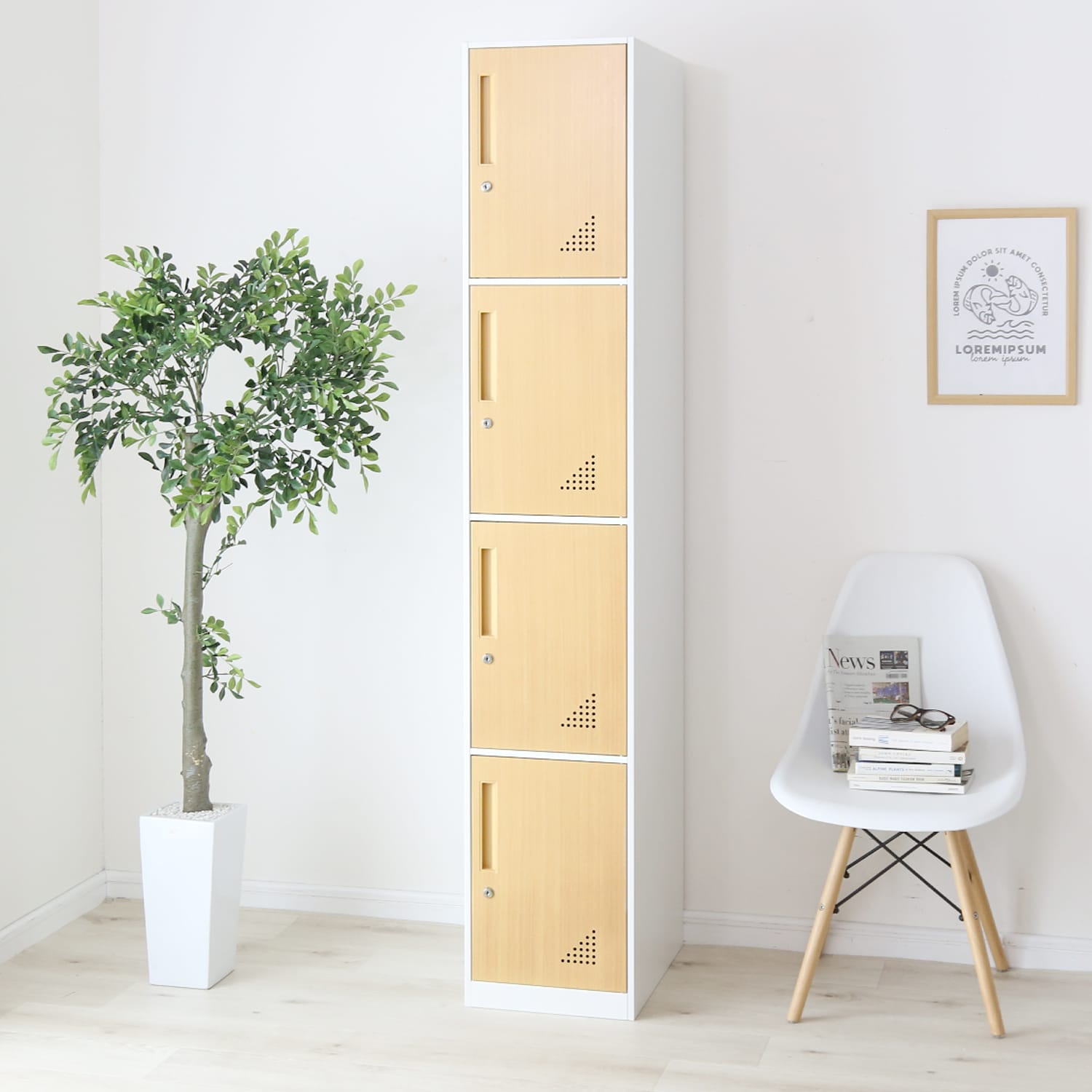 貴重品ロッカー ネラ1列4扉｜【公式】家具通販のremembrance