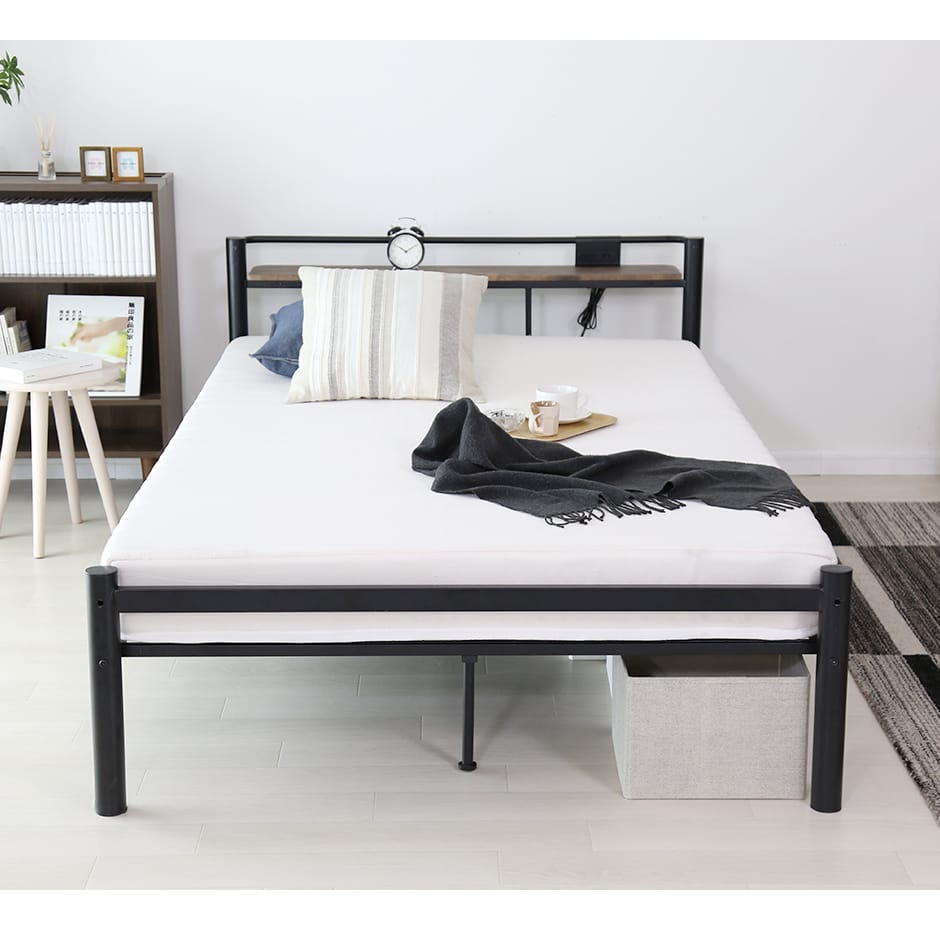 ベッド シングル フレーム パイプベッド コンパクト 一人暮らし 通気性