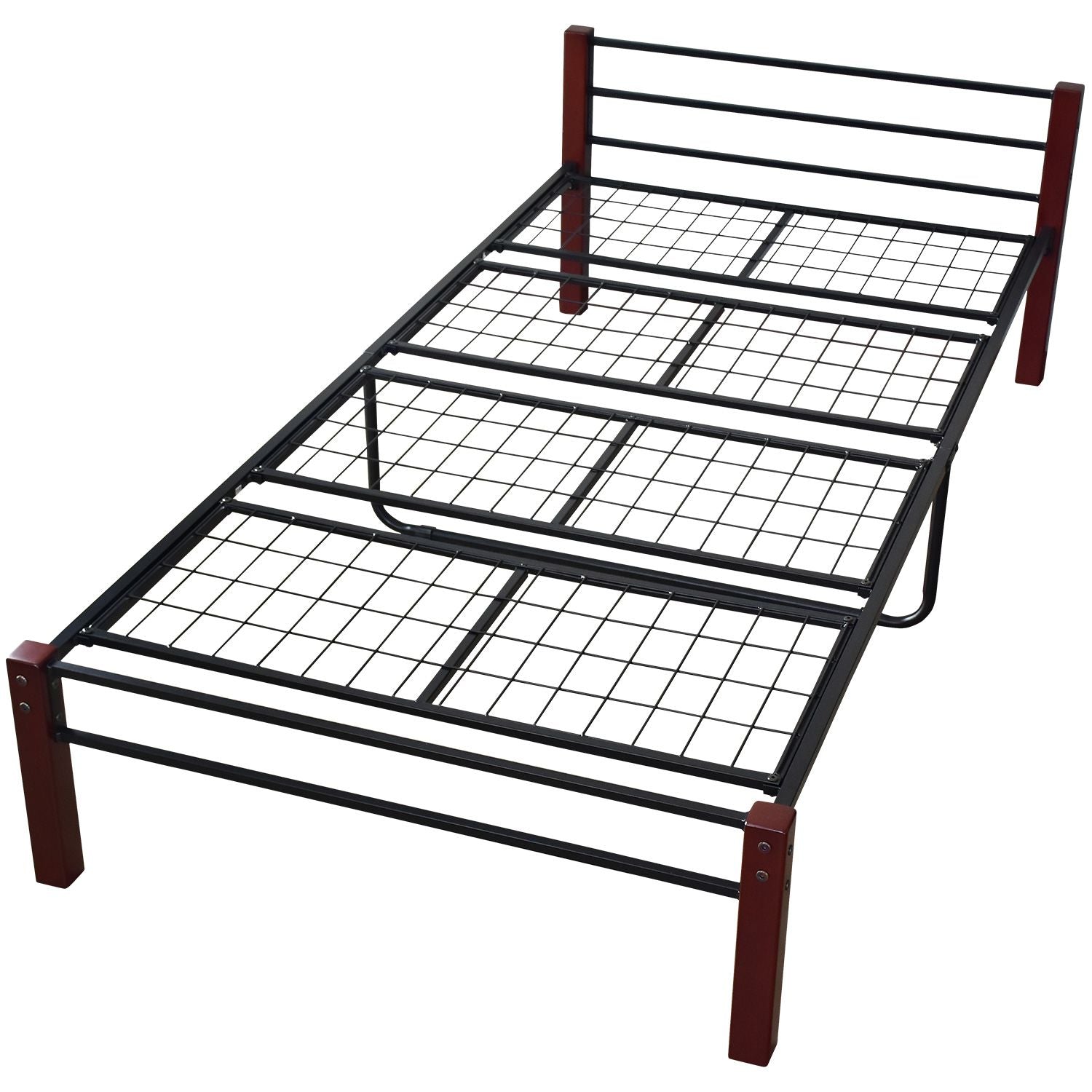 シングルベッド ベッドフレーム パイプベッド 木脚 シングル エース S