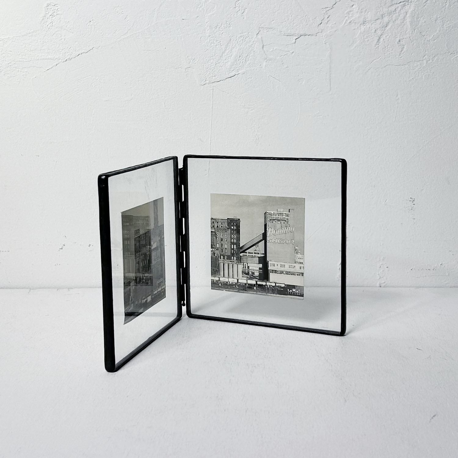 フォトフレーム スクエア ガラス×アイアン細フレーム 折りたたみ