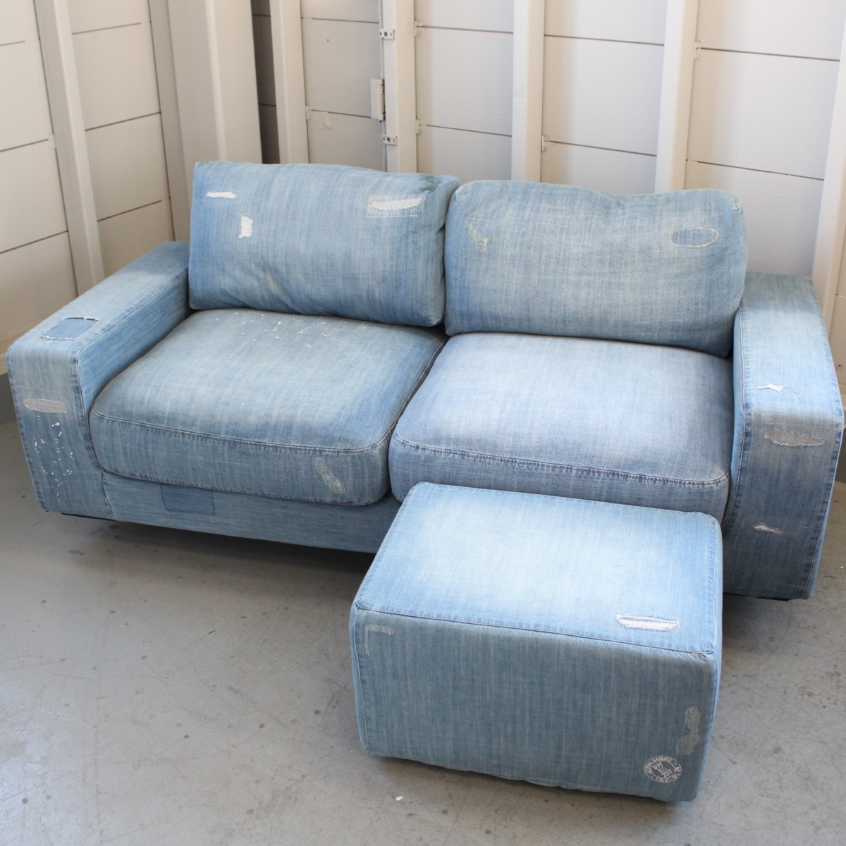 ジャーナルスタンダードファニチャー ダメージデニムソファ 2人掛け