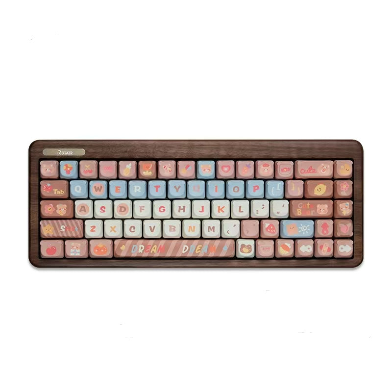 RECCAZR R66 Wooden tuotuo Wireless Mechanical Keyboard, Wooden Keyboar
