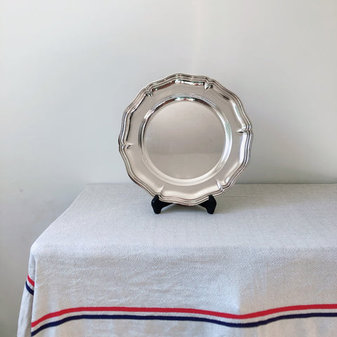 フランス クリストフル製 シルバープレートの花リムプレート 大皿