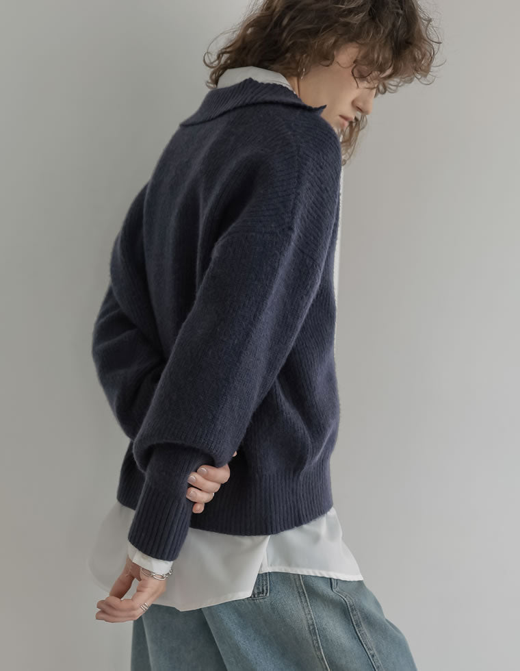 静電気防止ハーフジップニットプルオーバー - トップス通販 | 人気