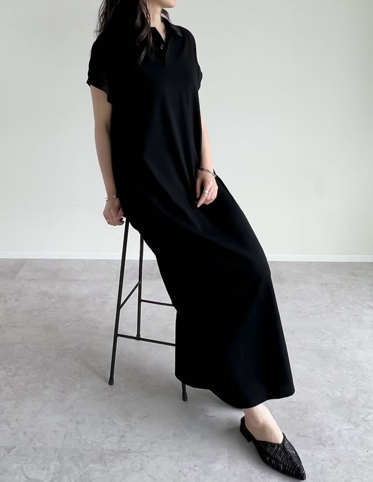 フレンチスリーブポロマキシワンピース - ワンピース通販 | 人気